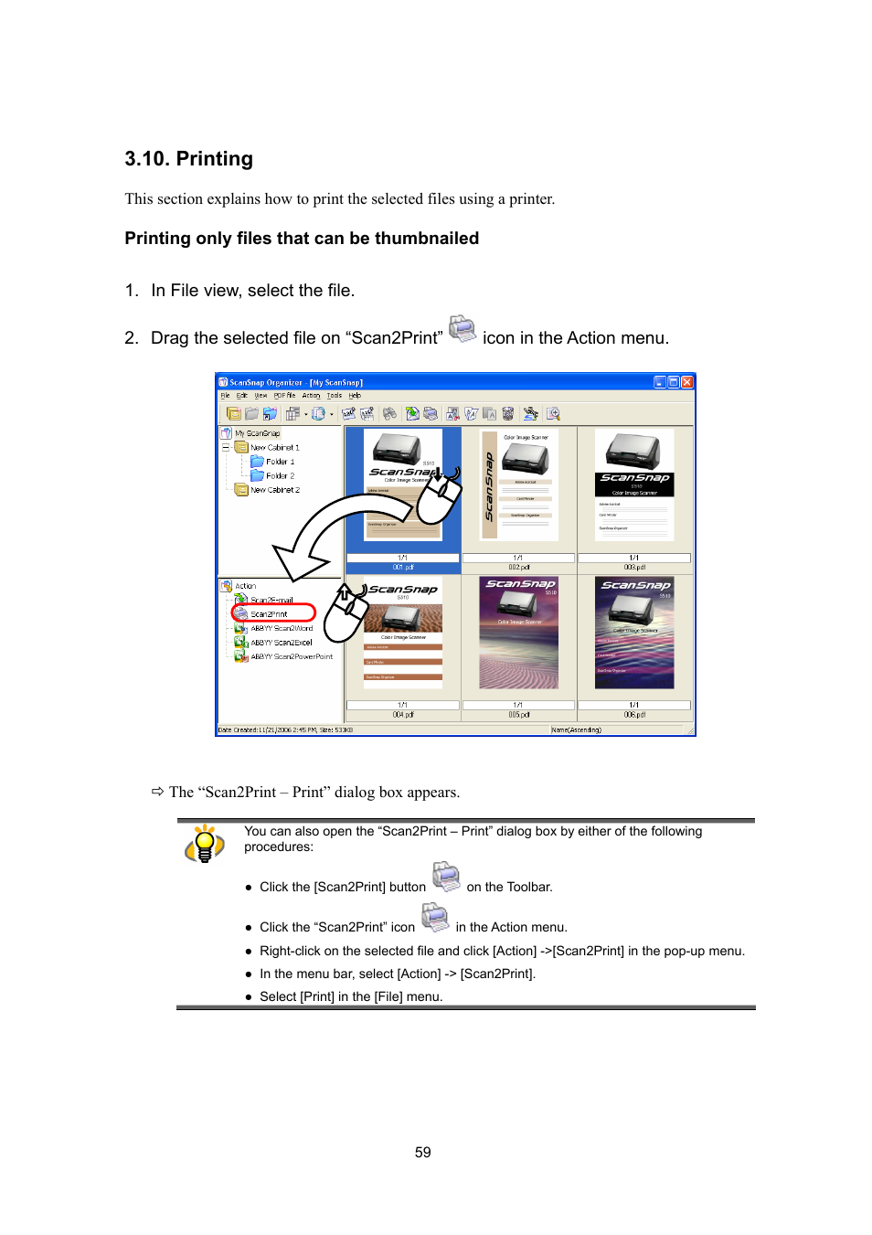Printing | FUJITSU SCANSNAP P2WW-2300-01ENZ0 User Manual | Page 61 / 81