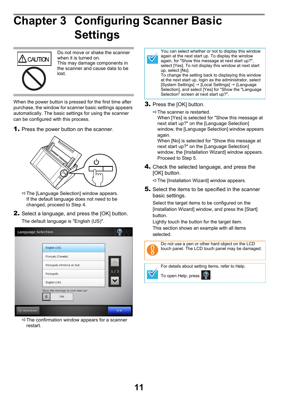 Chapter 3 configuring scanner basic settings | FUJITSU SCANSNAP NETWORK SCANNER N1800 User Manual | Page 11 / 23