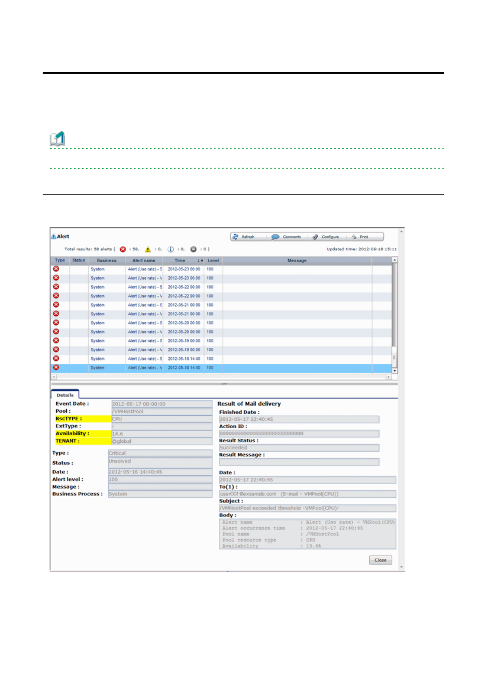 4 alert list display, 1 alert list (all) | FUJITSU ServerView Resource Orchestrator Cloud Edition V3.1.0 User Manual | Page 32 / 180