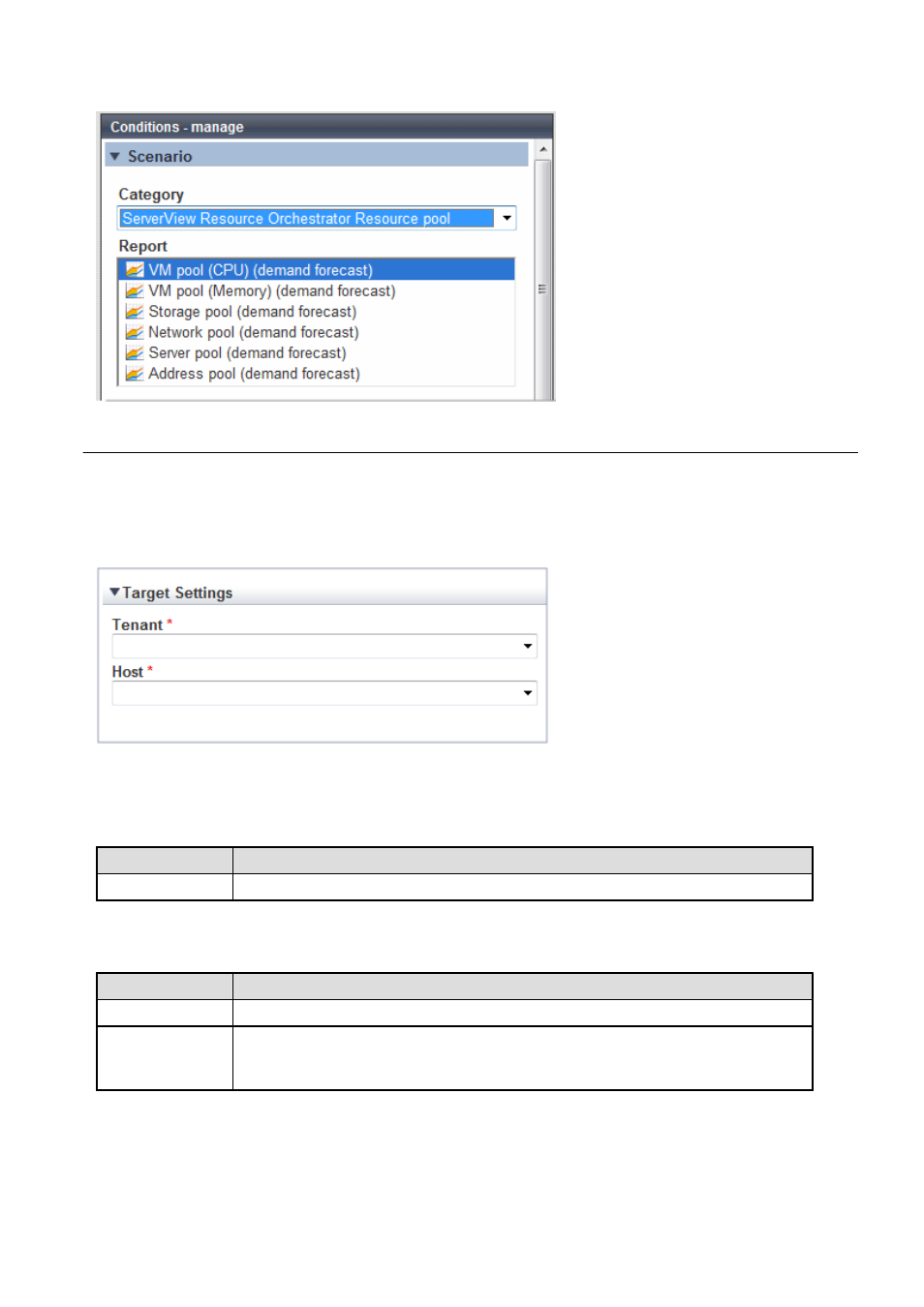 2 conditions, 1 target settings | FUJITSU ServerView Resource Orchestrator Cloud Edition V3.1.0 User Manual | Page 58 / 180