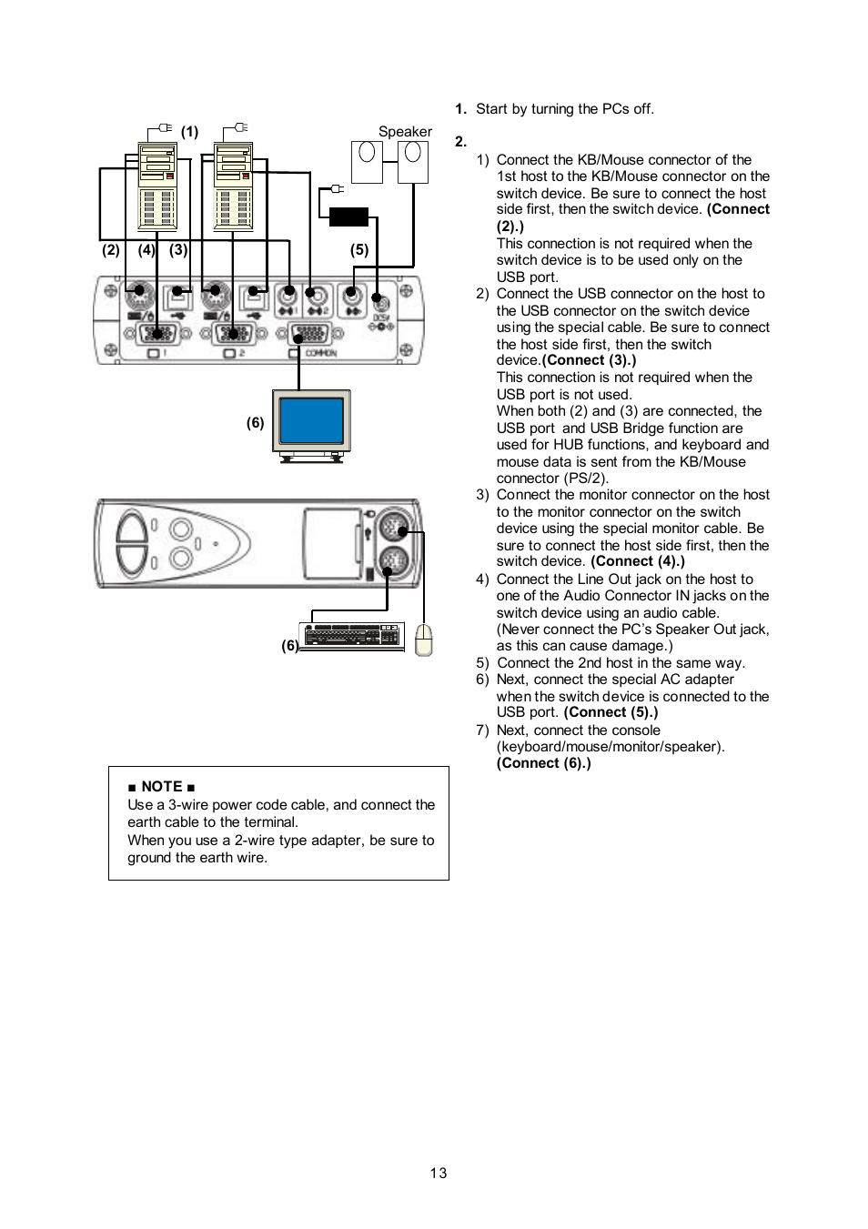 Connecting the pcs | FUJITSU NC14003-T256/L User Manual | Page 14 / 23