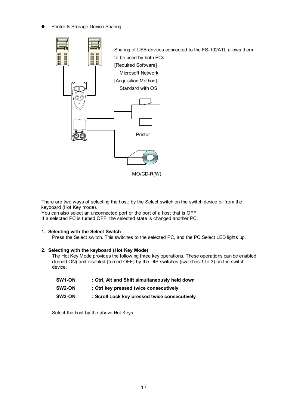 How to select the host pc | FUJITSU NC14003-T256/L User Manual | Page 18 / 23