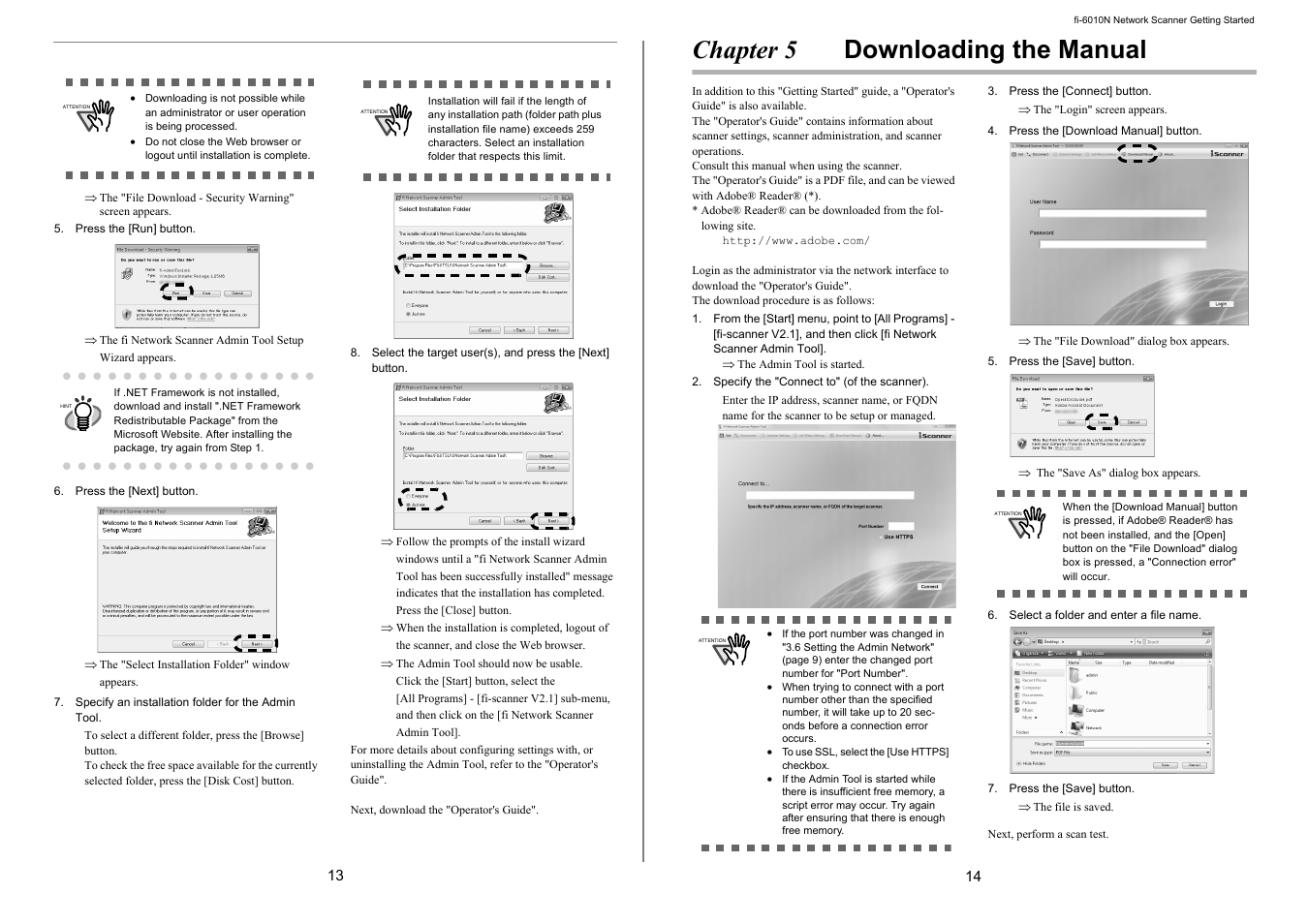 Chapter 5 downloading the manual | FUJITSU Network Scanner fi-6010N User Manual | Page 12 / 21