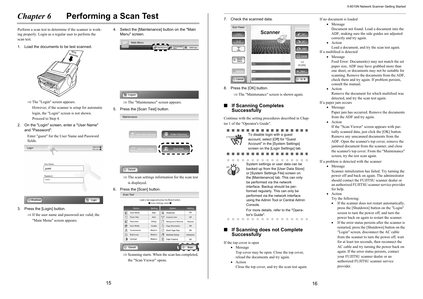Chapter 6 performing a scan test | FUJITSU Network Scanner fi-6010N User Manual | Page 13 / 21