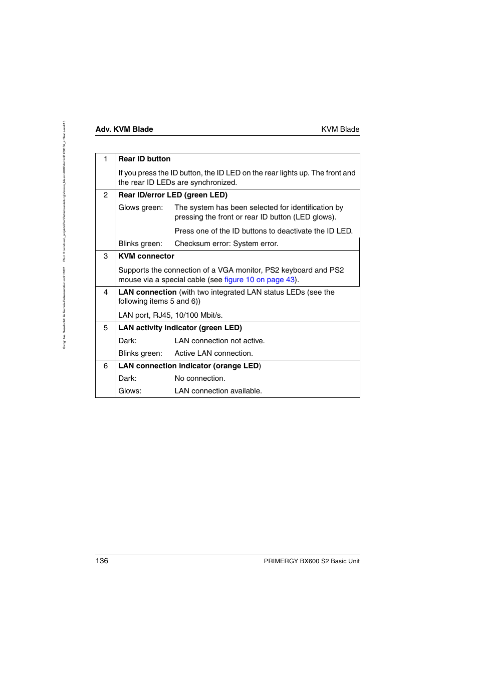 Adv. kvm blade kvm blade, Primergy bx600 s2 basic unit | FUJITSU PRIMERGY BX600 S2 User Manual | Page 136 / 173