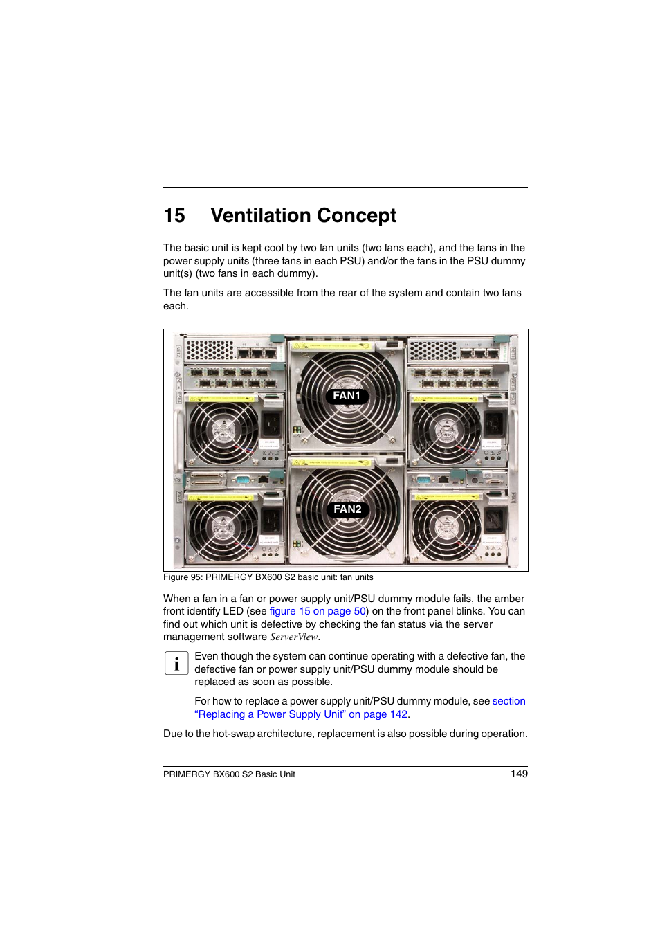Ventilation concept, 15 ventilation concept | FUJITSU PRIMERGY BX600 S2 User Manual | Page 149 / 173