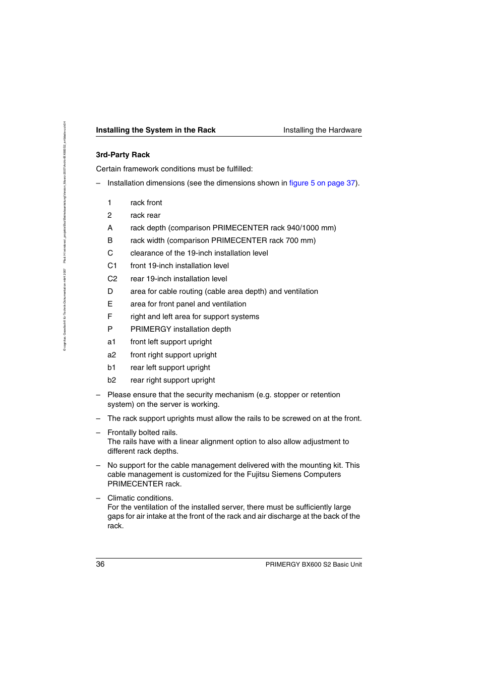 Primergy bx600 s2 basic unit | FUJITSU PRIMERGY BX600 S2 User Manual | Page 36 / 173