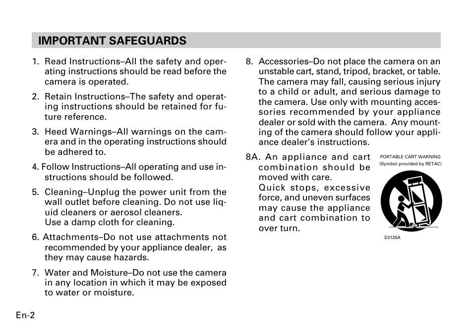 Important safeguards | FUJITSU CG-311 SERIES User Manual | Page 4 / 83