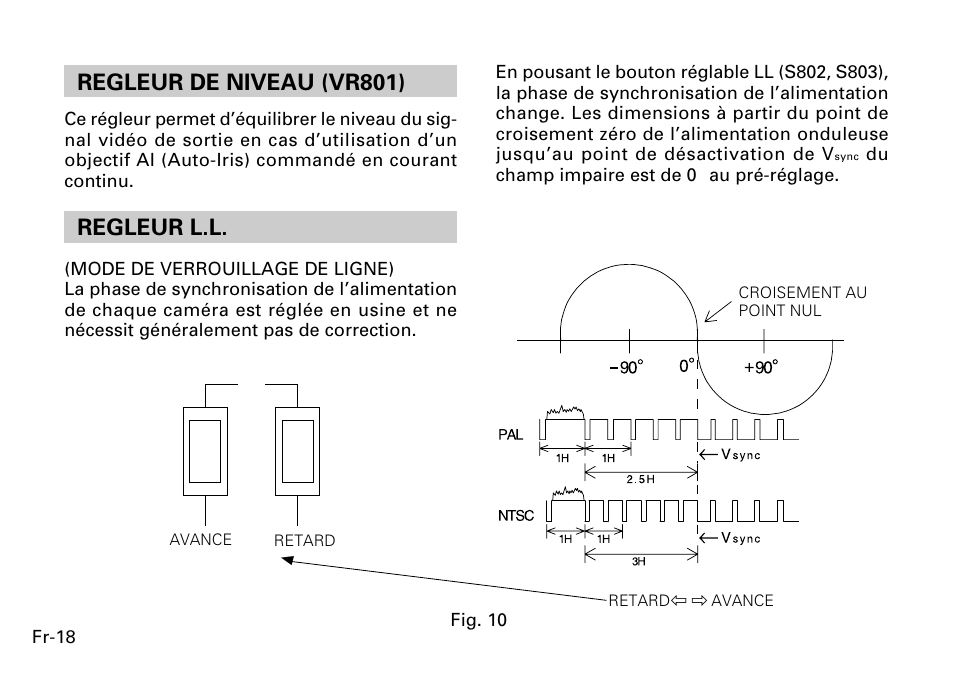 Regleur de niveau (vr801) regleur l.l | FUJITSU CG-311 SERIES User Manual | Page 60 / 83