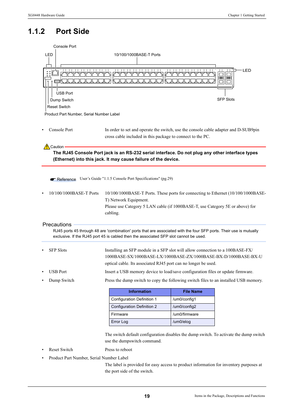 2 port side, Port side | FUJITSU XG0448 User Manual | Page 19 / 49