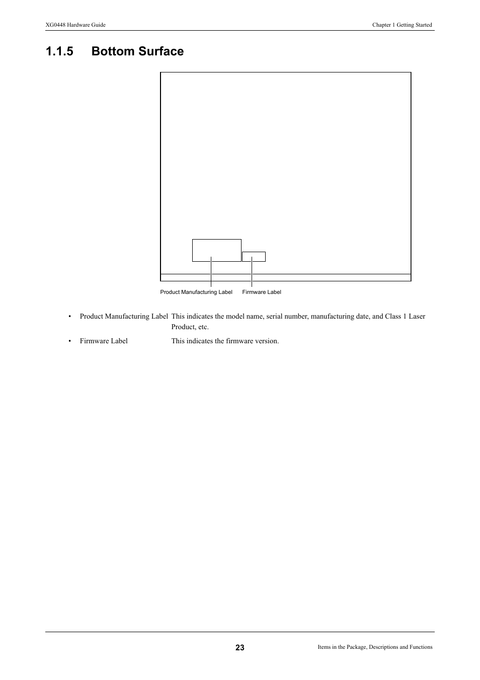 5 bottom surface, Bottom surface | FUJITSU XG0448 User Manual | Page 23 / 49