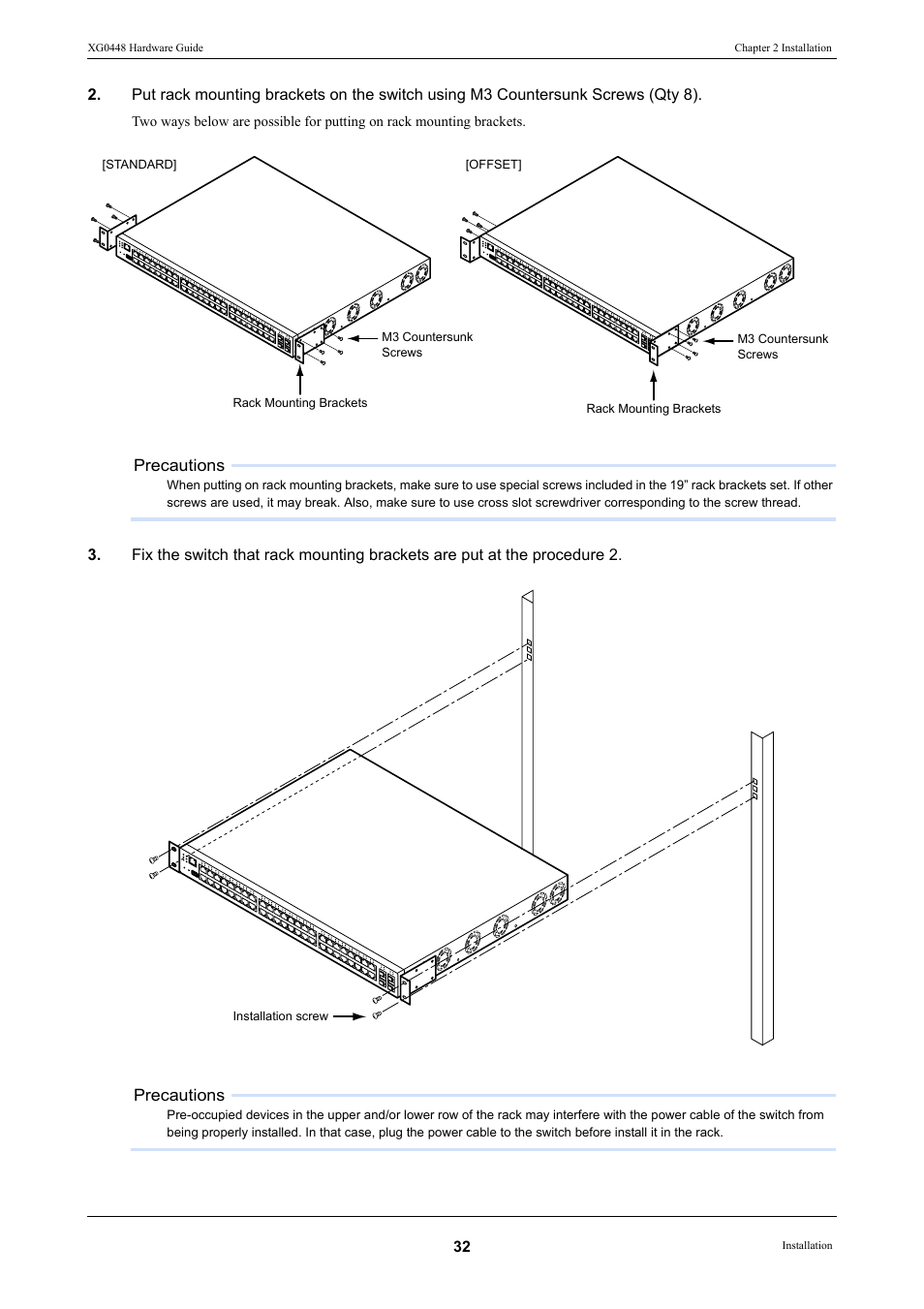 Precautions | FUJITSU XG0448 User Manual | Page 32 / 49