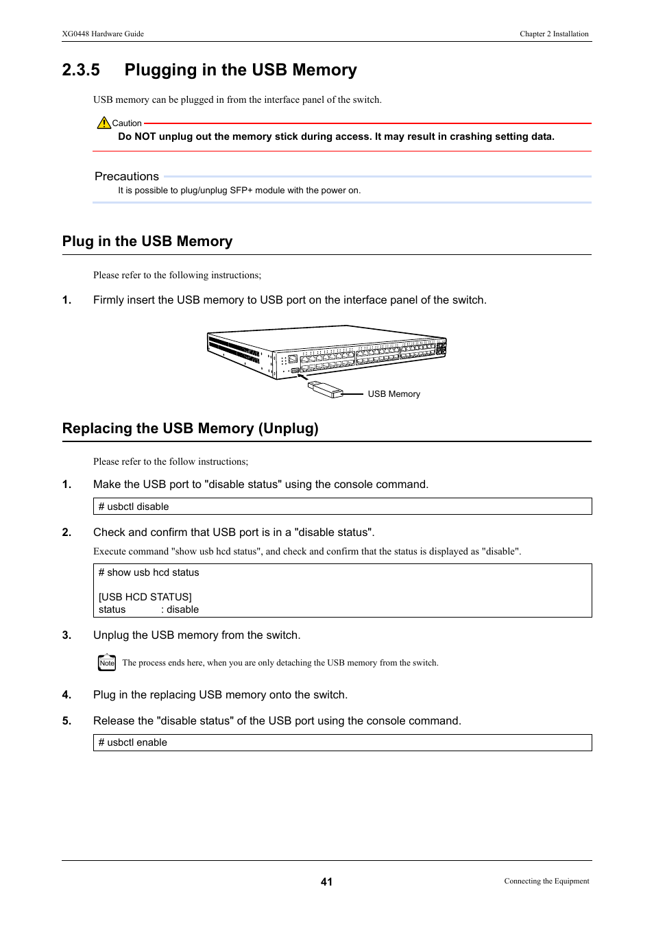 5 plugging in the usb memory, Plugging in the usb memory | FUJITSU XG0448 User Manual | Page 41 / 49