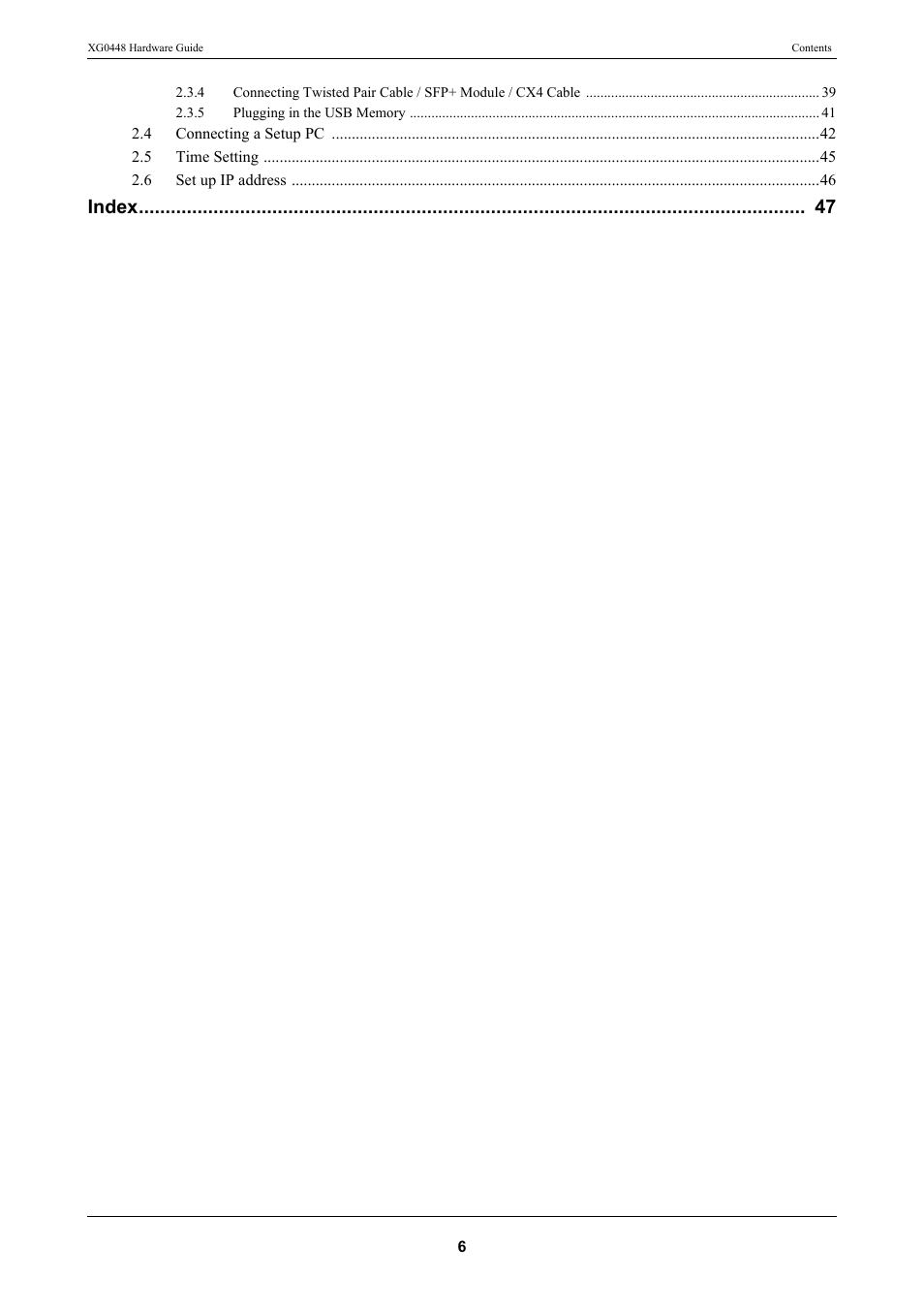 Index | FUJITSU XG0448 User Manual | Page 6 / 49