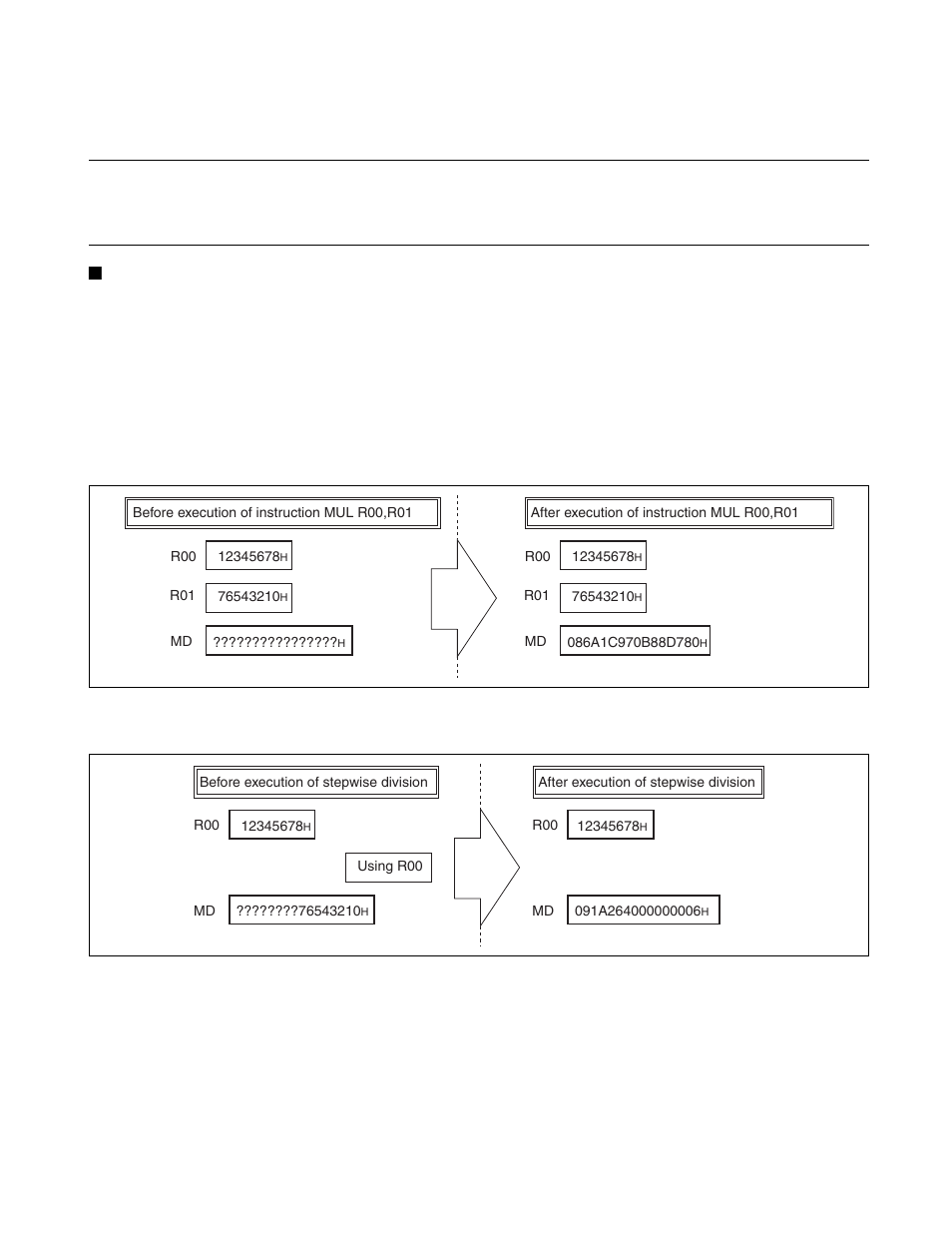 6 multiplication/division register (md), Multiplication/division register (md), H "3.3.6 multiplication/division register (md) | FUJITSU FR family 32-bit microcontroller instruction manuel CM71-00101-5E User Manual | Page 53 / 314