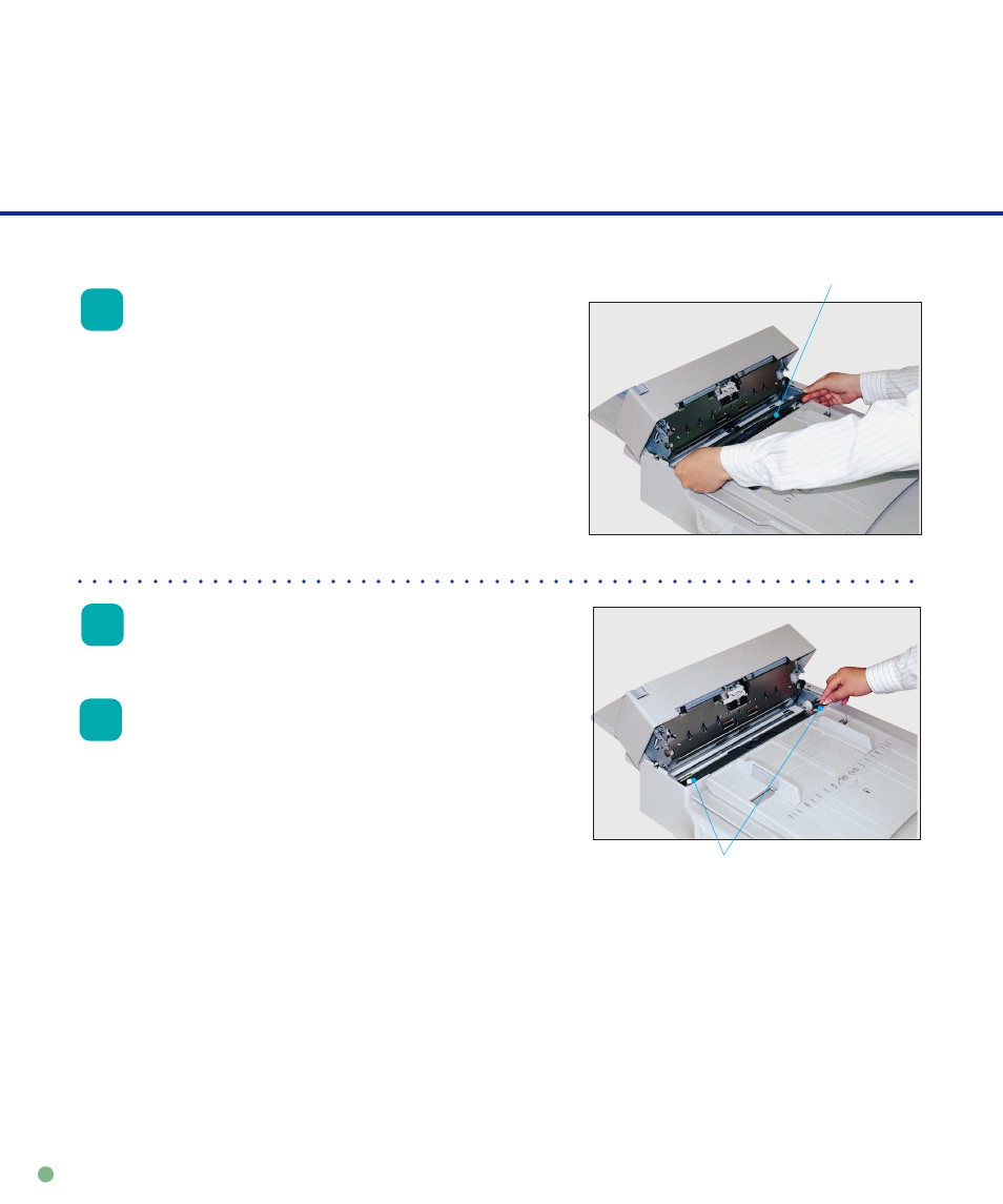 Tighten the thumb screws, Close the adf unit, Guide a thumb screws | FUJITSU fi-4640S User Manual | Page 40 / 61