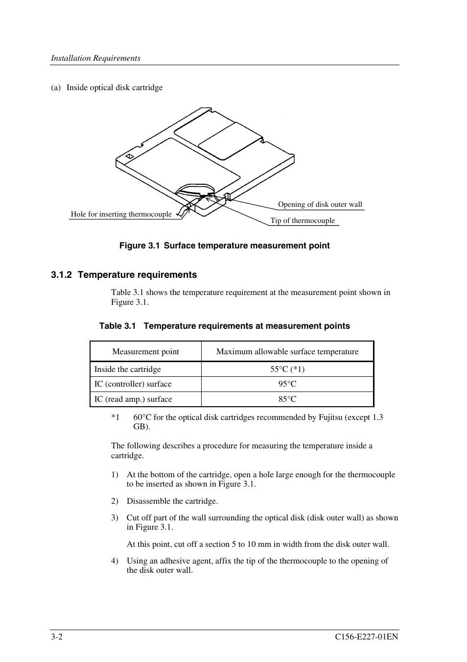 2 temperature requirements | FUJITSU MCM3064AP User Manual | Page 46 / 202