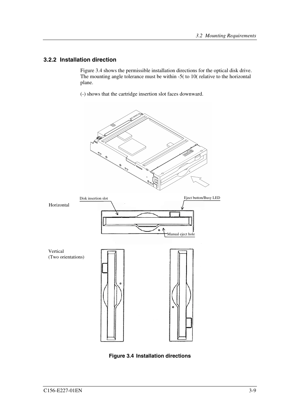 2 installation direction | FUJITSU MCM3064AP User Manual | Page 53 / 202