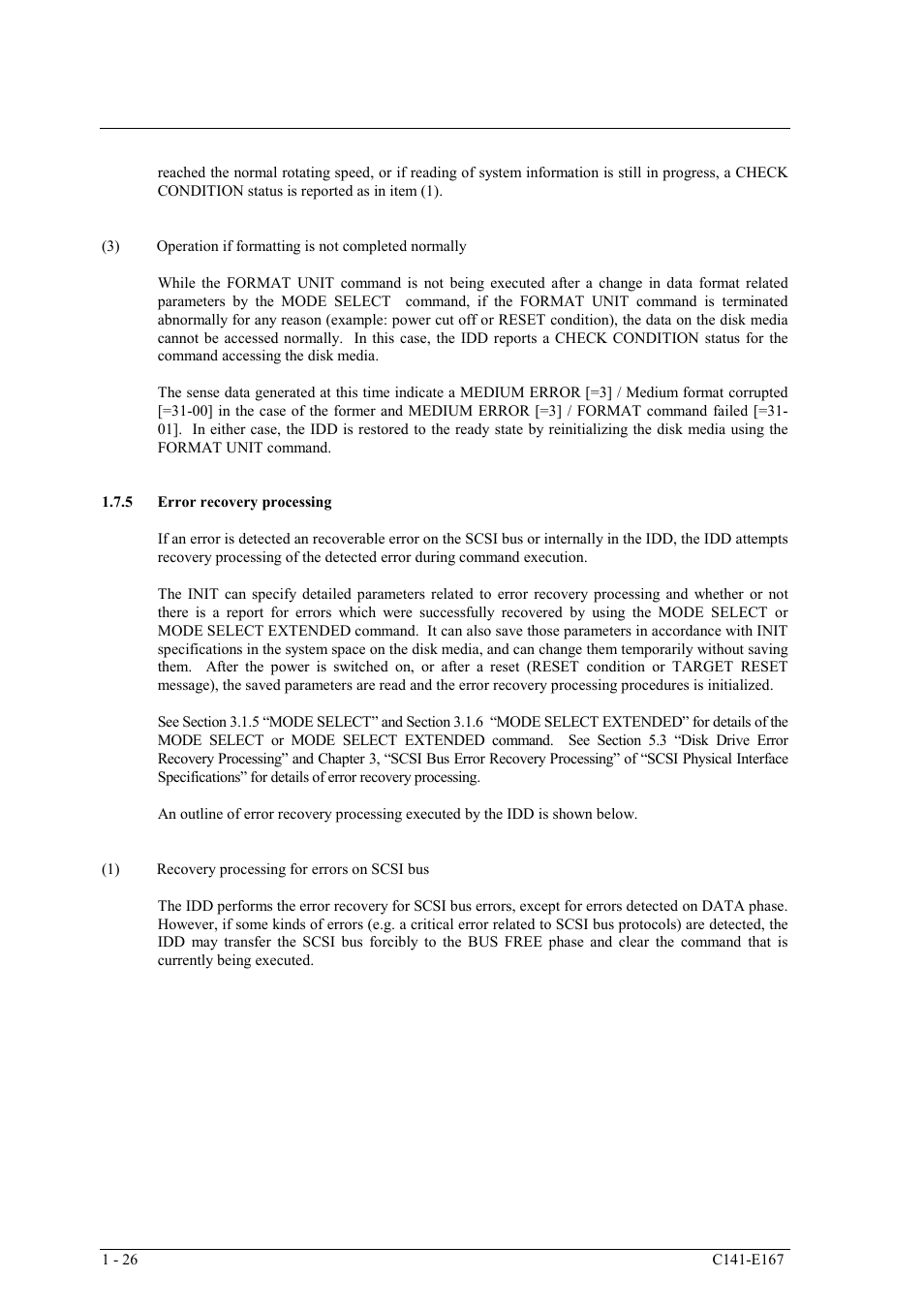 5 error recovery processing | FUJITSU MAS3367 User Manual | Page 44 / 290