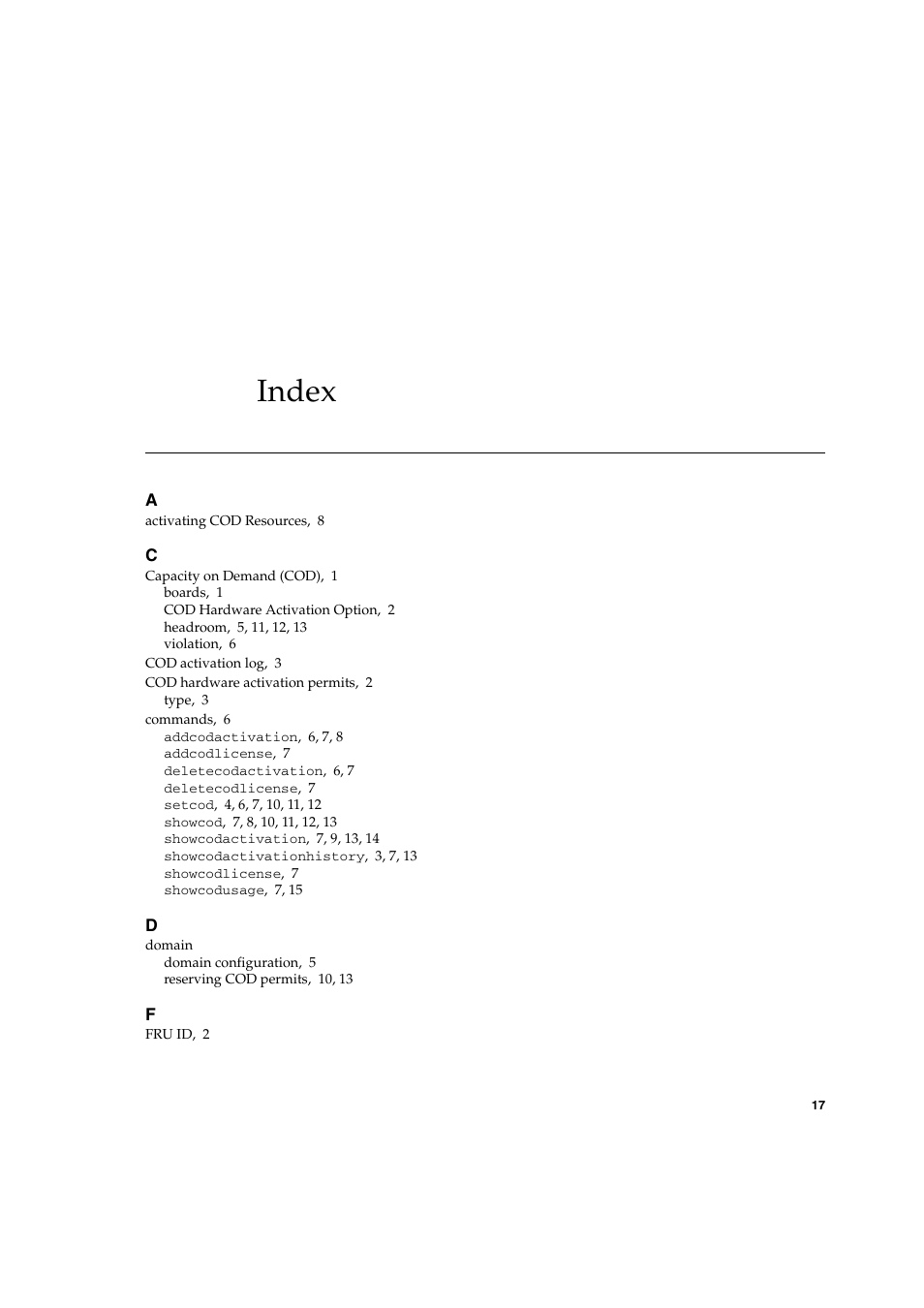 Index | FUJITSU M Server M5000 User Manual | Page 29 / 30