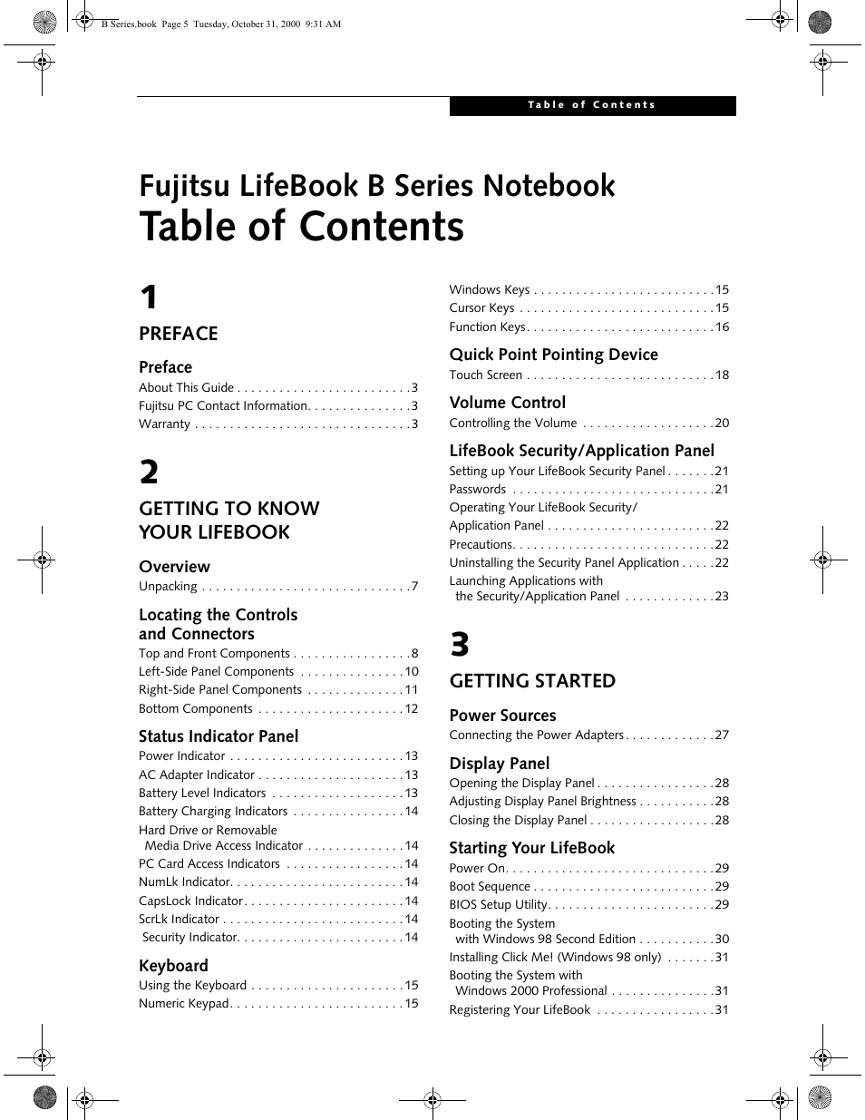 FUJITSU Laptop User Manual | Page 5 / 96