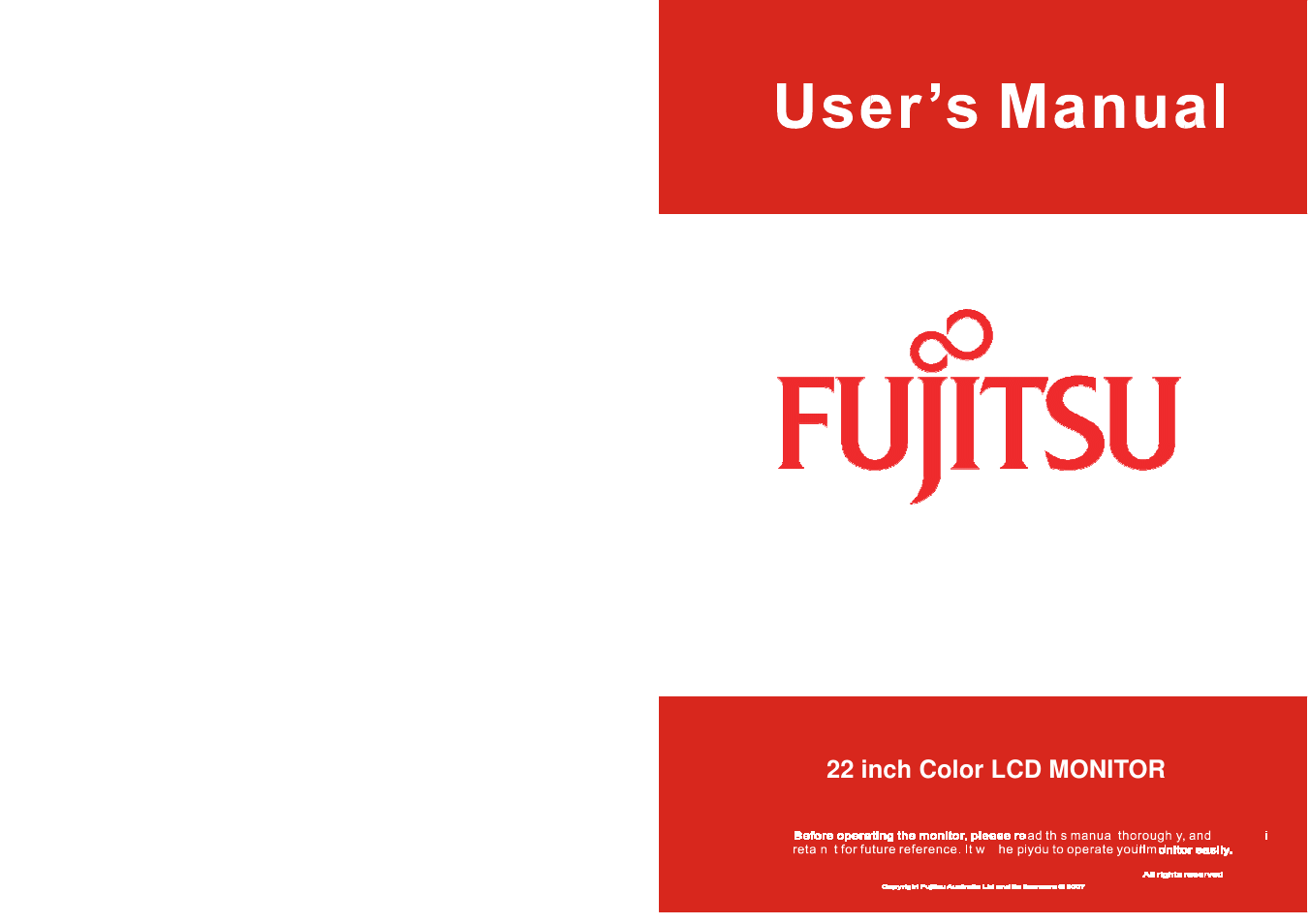 FUJITSU 280X1024@75Hz User Manual | 10 pages