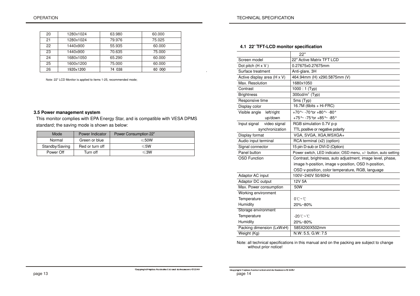 FUJITSU 280X1024@75Hz User Manual | Page 9 / 10