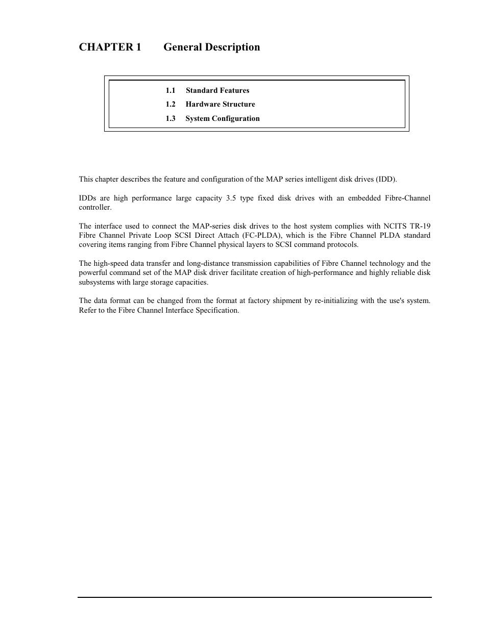 Chapter 1 general description | FUJITSU MAP3735FC User Manual | Page 21 / 114