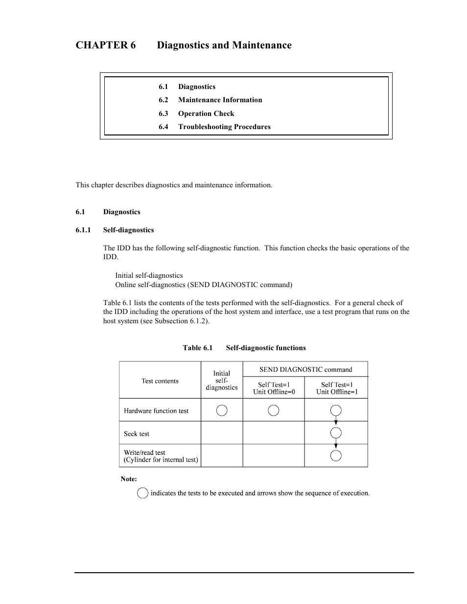 Chapter 6 diagnostics and maintenance, 1 diagnostics, 1 self-diagnostics | FUJITSU MAP3735FC User Manual | Page 79 / 114