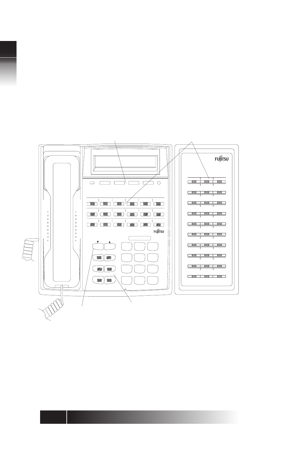 Ni / 5e custom t erminal over view, Function keys optional abm volume/contrast buttons, Multifunction buttons softkeys | Srs-9924-abm | FUJITSU SRS-9924 User Manual | Page 14 / 115