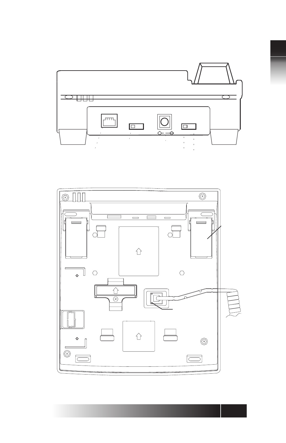 Ni / 5e custom t erminal over view, Handset /headset plug rear stand | FUJITSU SRS-9924 User Manual | Page 17 / 115