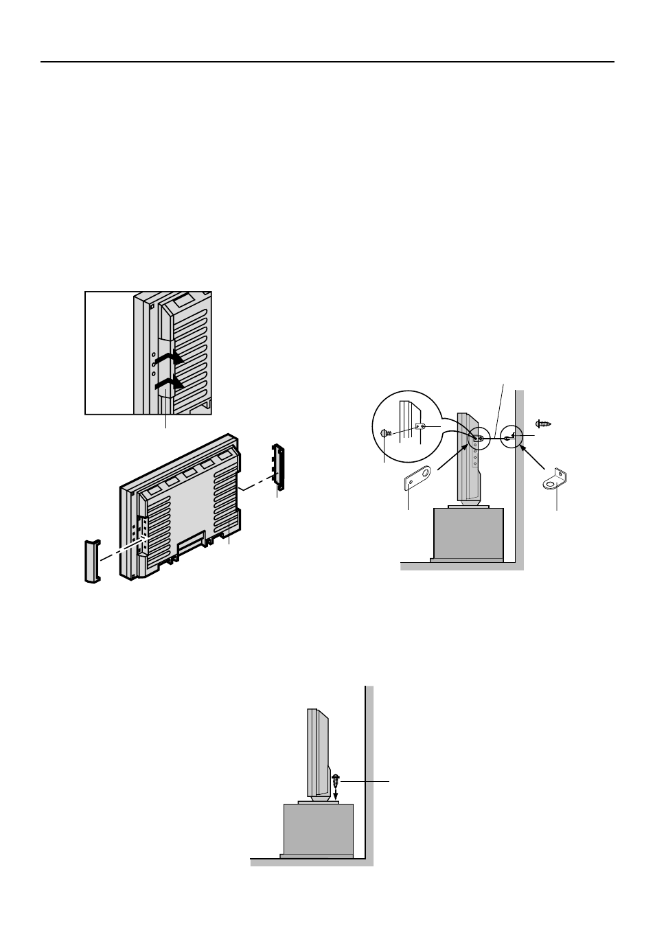 Preventing equipment from falling, Attaching to wall or column, Attaching to desktop stand | FUJITSU PDS4207W-H User Manual | Page 10 / 44