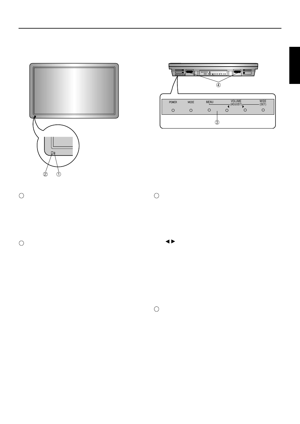 Usage, Names of parts and their functions | FUJITSU PDS4207W-H User Manual | Page 11 / 44