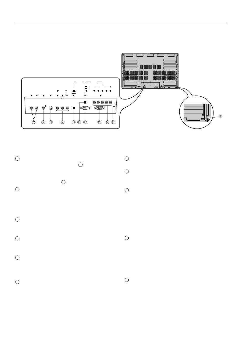 Names of parts and their functions, Rear view | FUJITSU PDS4207W-H User Manual | Page 12 / 44