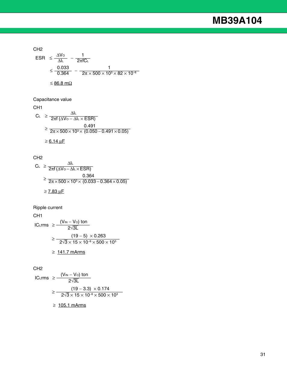 FUJITSU MB39A104 User Manual | Page 31 / 40