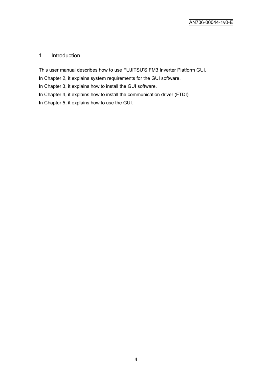 1 introduction, Introduction | FUJITSU FM3 32-Bit Microcontroller MB9B300A User Manual | Page 5 / 56