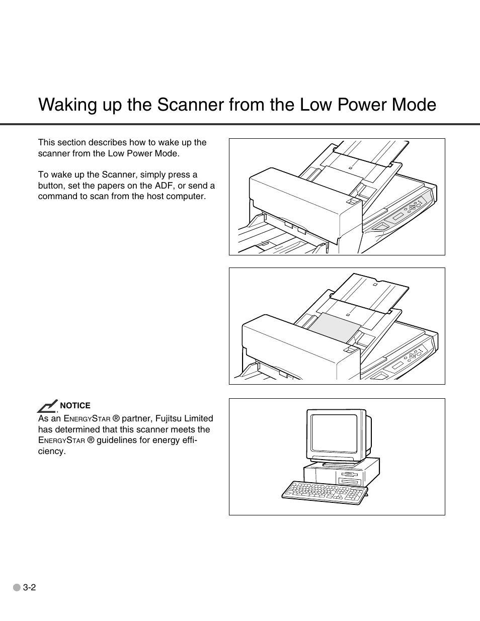 Waking up the scanner from the low power mode | FUJITSU C150-E146-02EN User Manual | Page 38 / 100
