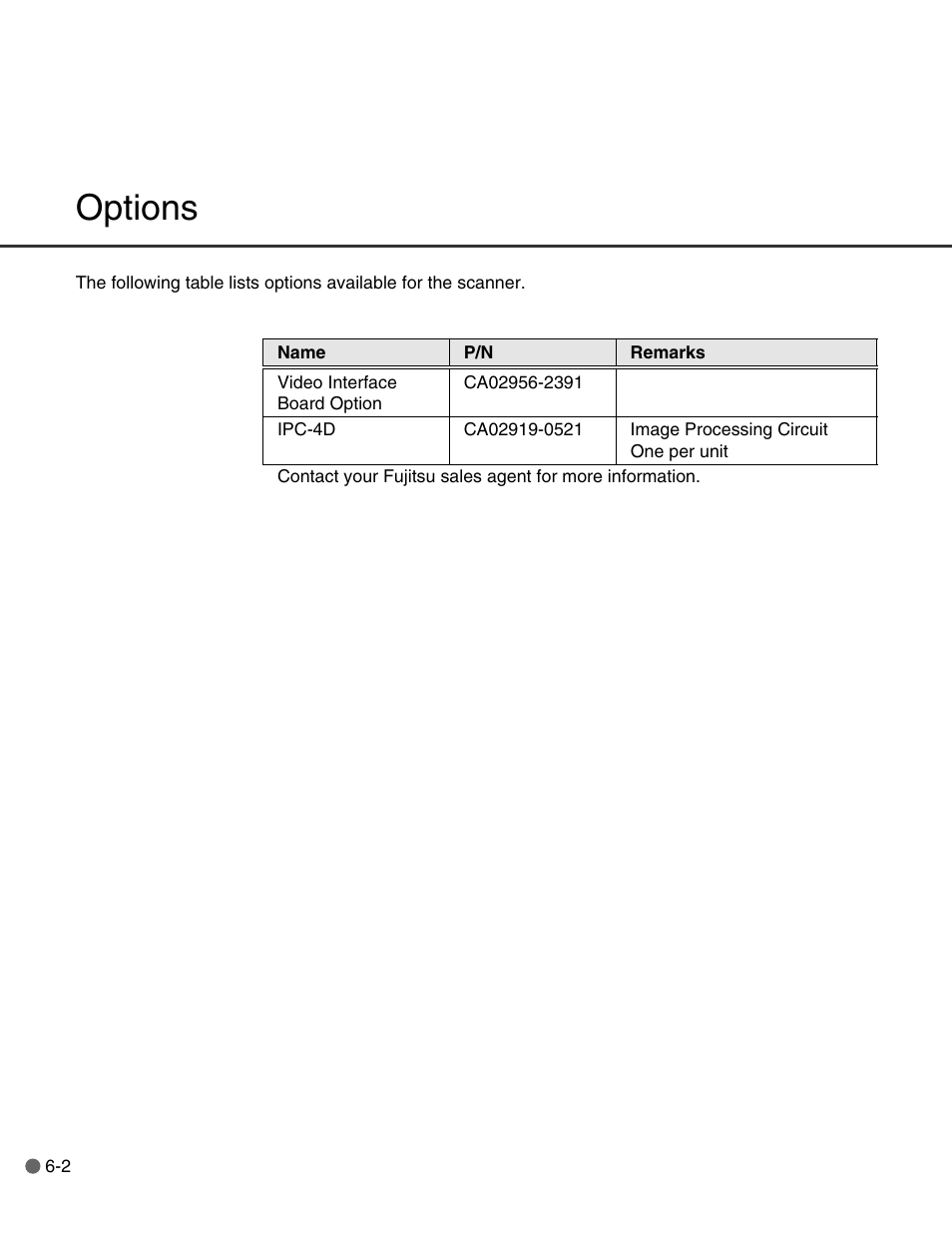 Options | FUJITSU C150-E146-02EN User Manual | Page 65 / 100