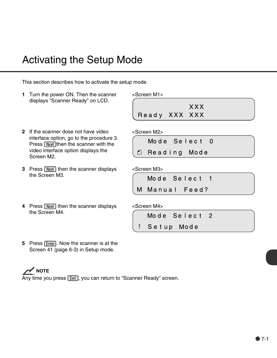 Activating the setup mode | FUJITSU C150-E146-02EN User Manual | Page 73 / 100