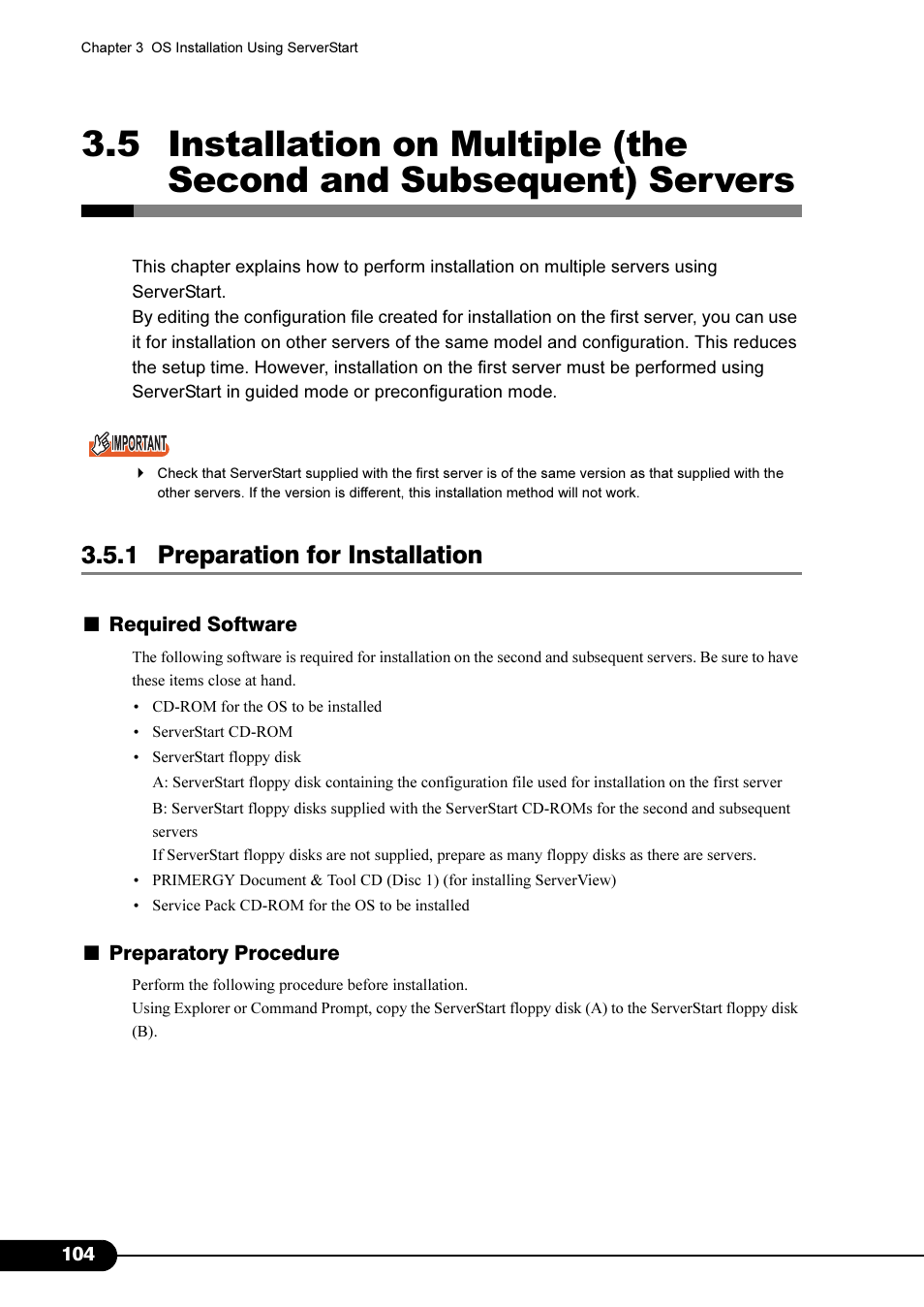 1 preparation for installation | FUJITSU Primergy RX200 S2 User Manual | Page 104 / 307