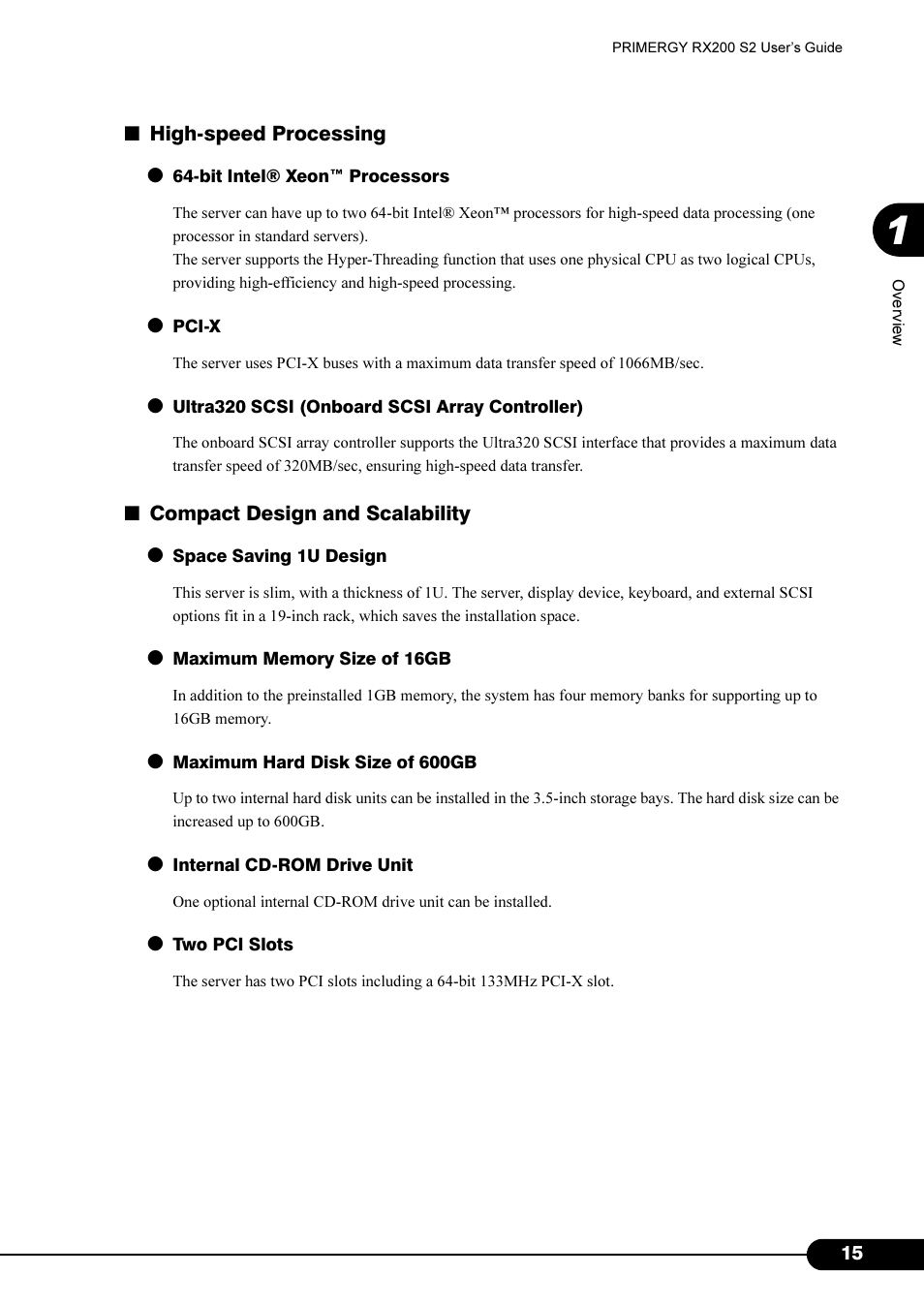 FUJITSU Primergy RX200 S2 User Manual | Page 15 / 307