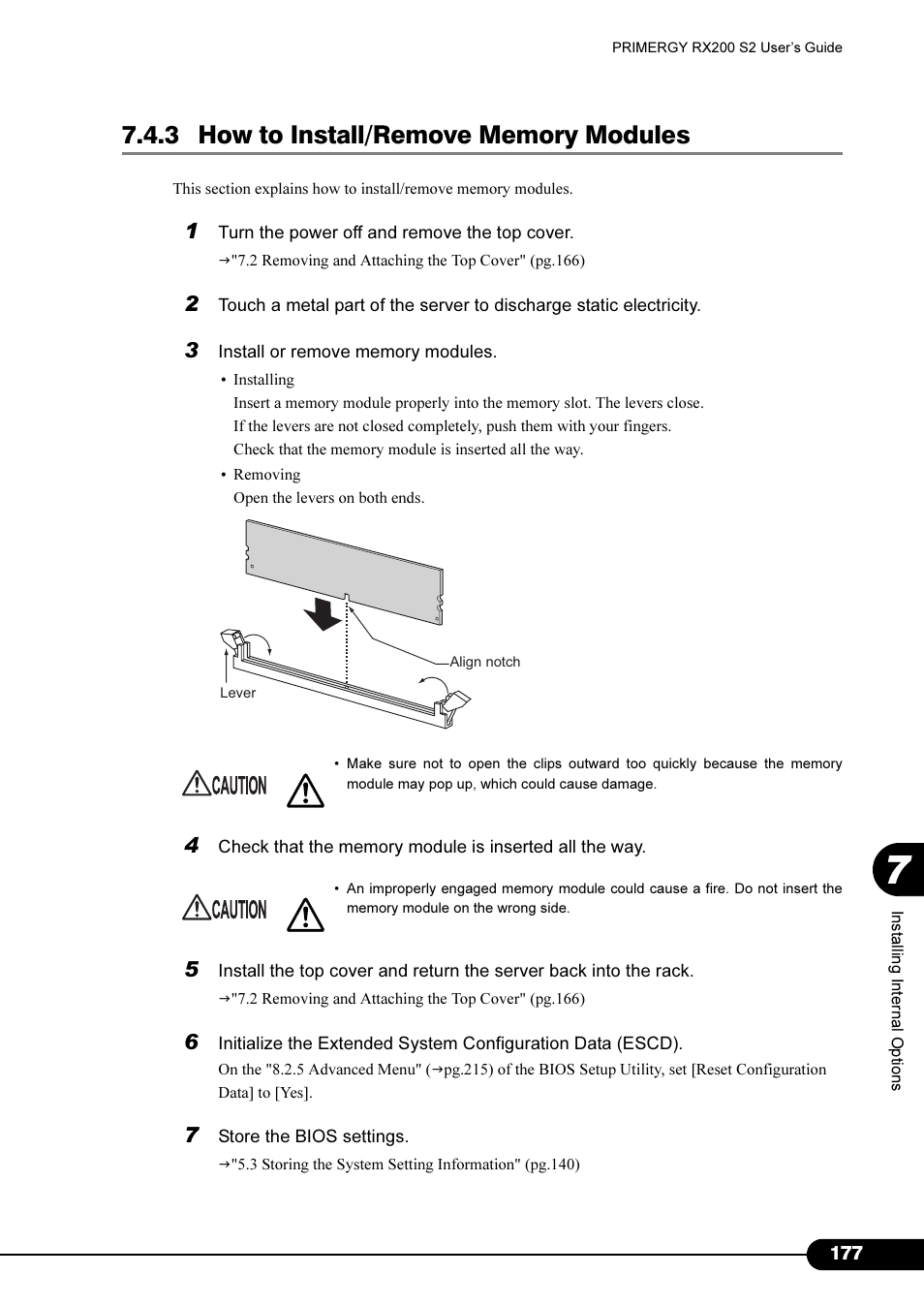 3 how to install/remove memory modules | FUJITSU Primergy RX200 S2 User Manual | Page 177 / 307