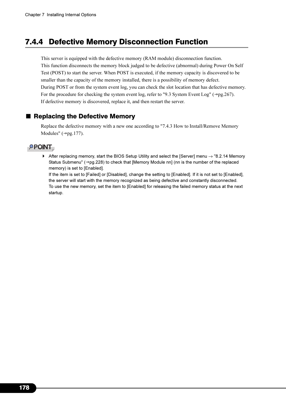 4 defective memory disconnection function | FUJITSU Primergy RX200 S2 User Manual | Page 178 / 307