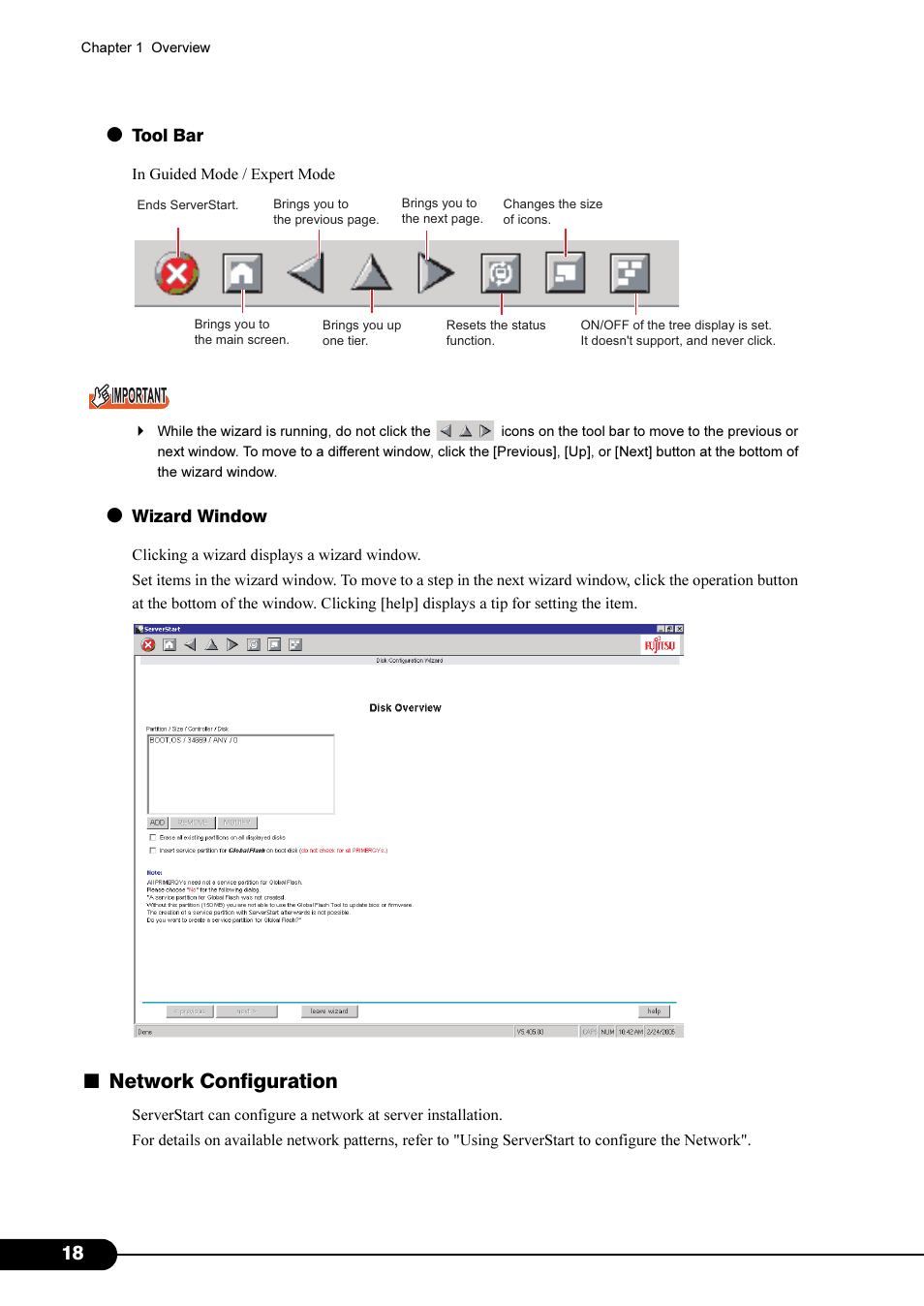 Network configuration | FUJITSU Primergy RX200 S2 User Manual | Page 18 / 307