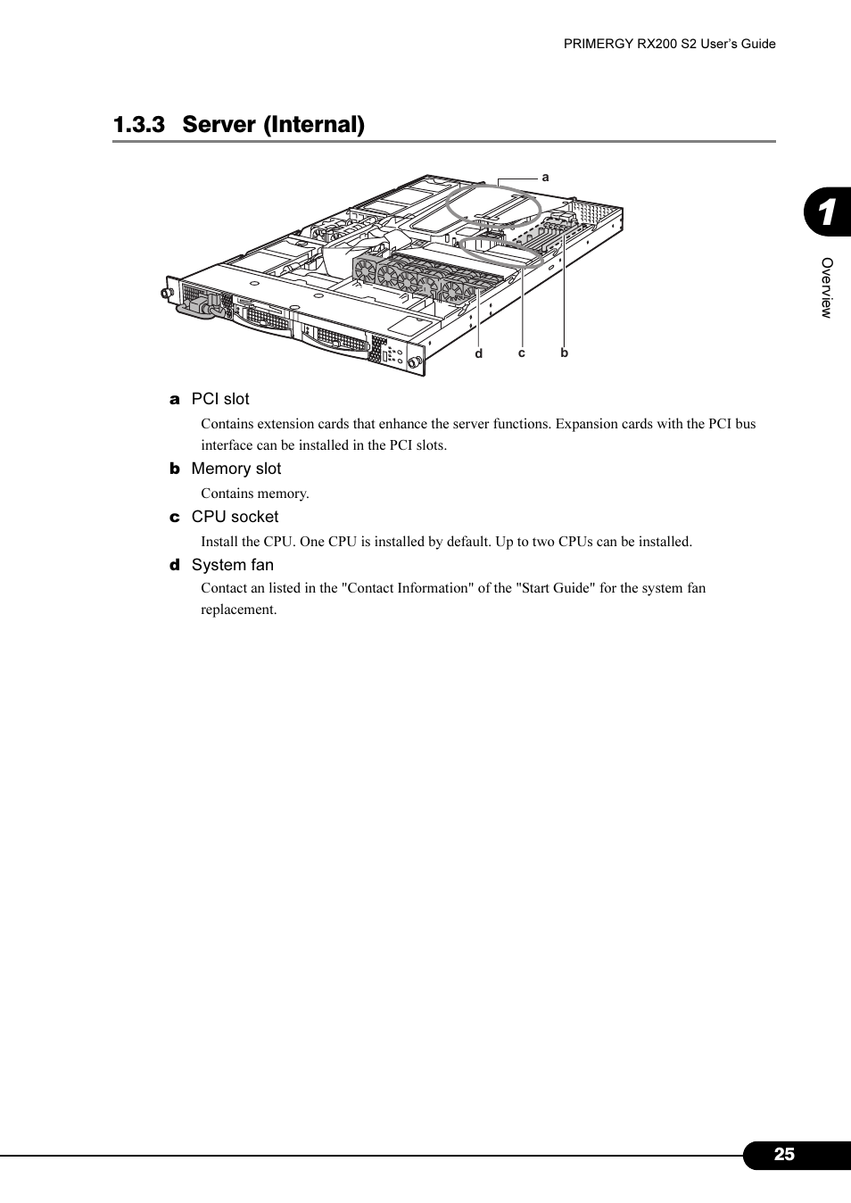 3 server (internal) | FUJITSU Primergy RX200 S2 User Manual | Page 25 / 307