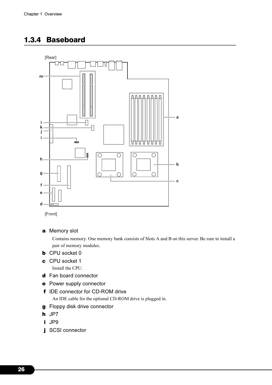 4 baseboard | FUJITSU Primergy RX200 S2 User Manual | Page 26 / 307