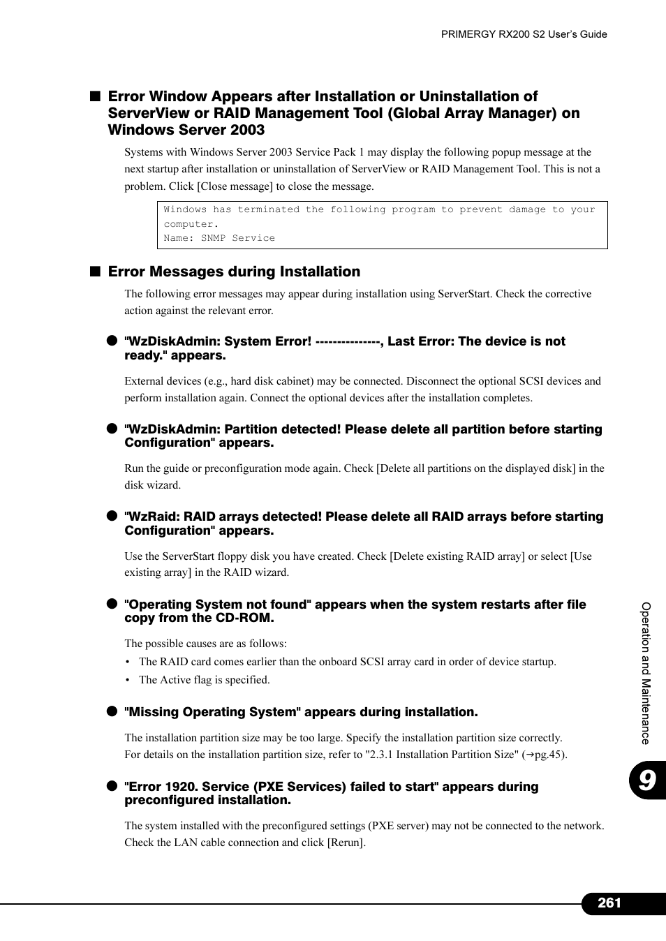 FUJITSU Primergy RX200 S2 User Manual | Page 261 / 307