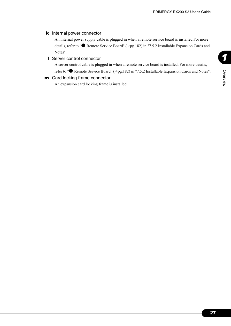 FUJITSU Primergy RX200 S2 User Manual | Page 27 / 307