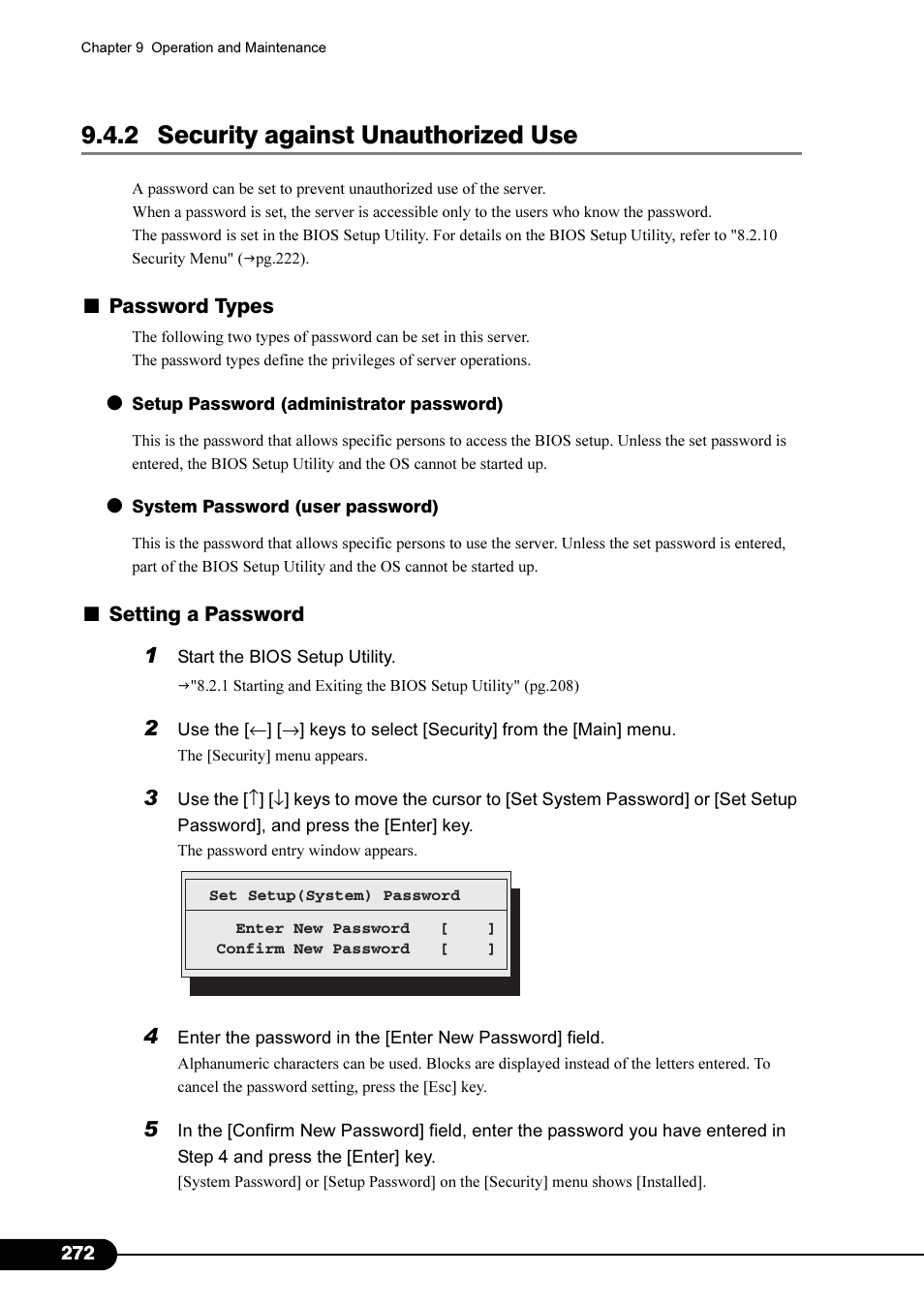 2 security against unauthorized use | FUJITSU Primergy RX200 S2 User Manual | Page 272 / 307