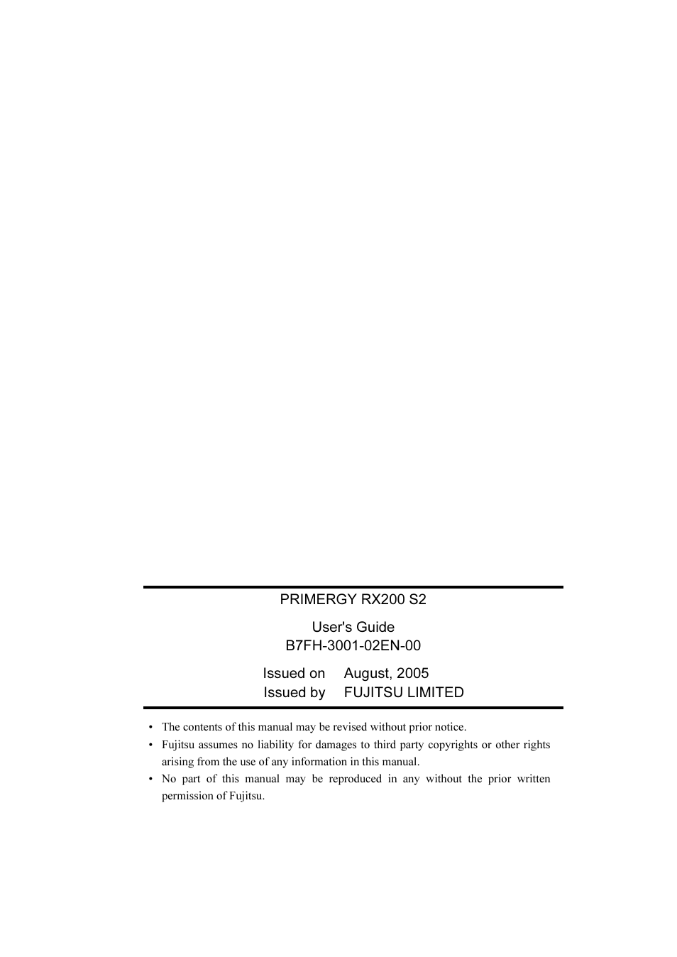 FUJITSU Primergy RX200 S2 User Manual | Page 307 / 307
